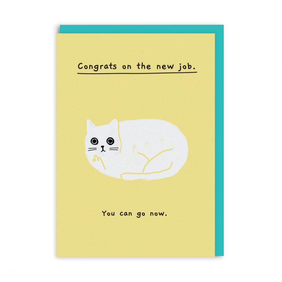 Ken the Cat 'Congrats on the new job' card